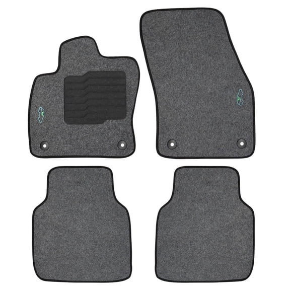 Carpet Floor Mats for 2018 to 2024 Volkswagen Tiguan - Front and Rear with driver heel Pad - Gray