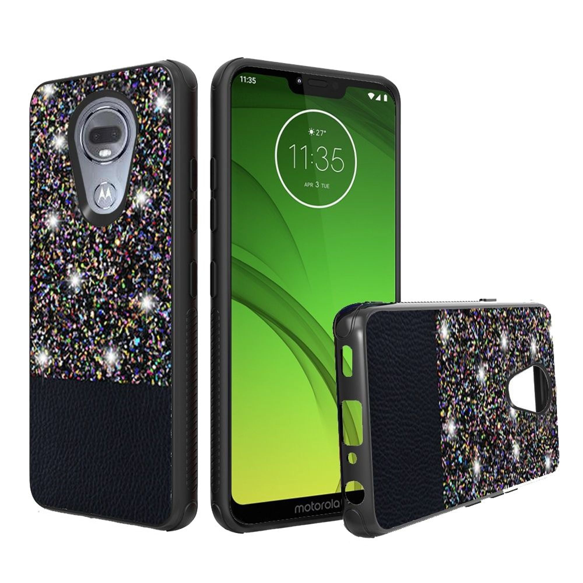 Motorola Moto G7 Power/G7 Supra Case, by Insten PU Leather Glitter
