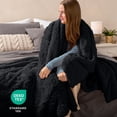 thumbnail image 6 of Bare Home Shaggy Blanket - 90" x 108" - Ultra Soft Fleece - King, Black, 6 of 8