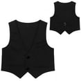 thumbnail image 3 of Kaerm Boys Wedding Suit Vest Single-Breasted Tuxedo Suit Formal Dress Waistcoat for Pageant Black 5, 3 of 3