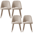 thumbnail image 1 of KOSSMAI Fabric Upholstered Dining Side Chairs with Metal Legs, Beige (Set of 4), 1 of 8