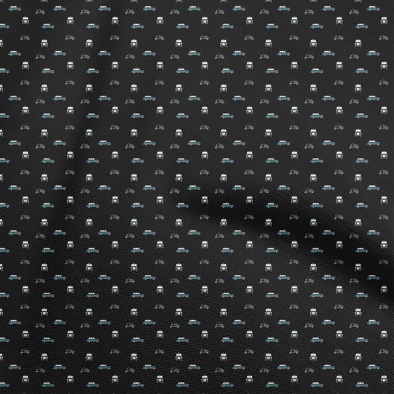 oneOone Rayon Black Fabric Car Fabric For Sewing Printed Craft Fabric By The Yard 56 Inch Wide