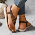 thumbnail image 3 of Women's Flat Sandals Comfortable Casual Flat Sandals Summer Walking Shoes Casual Ankle Elastic Flip Flops Shoes Women's Summer Round Toe Shoes, 3 of 9