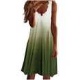 thumbnail image 2 of SMihono Robes d'Été Bohémiennes Femmes Grande Taille Mode Femmes Décontracté Sexy Col en V Imprimé Été Dentelle Sans Manches Mini Robe, 2 of 4