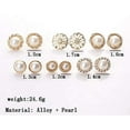 thumbnail image 2 of Magik 6~12 Pairs Fashion Rhinestone Crystal Pearl Earrings Set Women Ear Stud Jewelry (Pearl 6 Pairs), 2 of 6