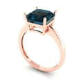 thumbnail image 2 of Clara Pucci 14K Rose Gold 2.5ct LondonBlueTopaz Solitaire Ring for Women, 2 of 8