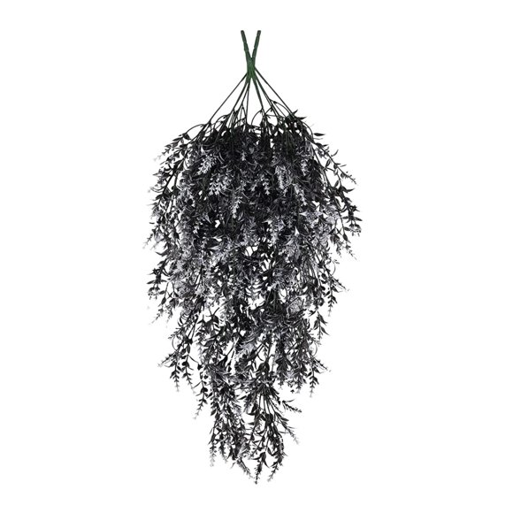 Tanuke Artificial Lavender Hanging Plant, Purple Faux Flower Vine for Spring Home Garden Wedding Decor, Wall Porch Decoration Silver
