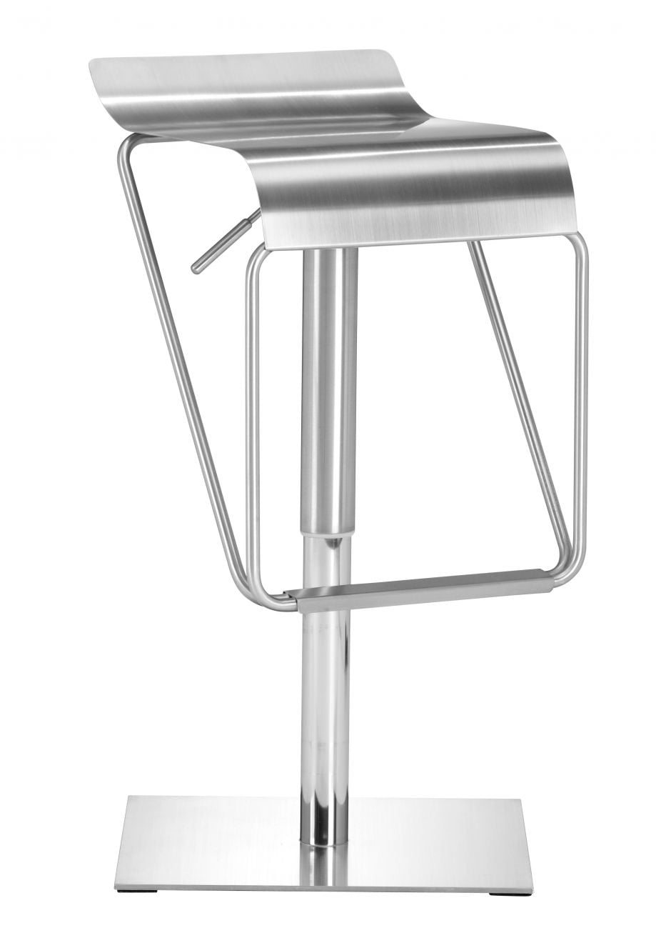 Brushed Stainless Steel Bar Stool, Modern Industrial Adjustable Lem