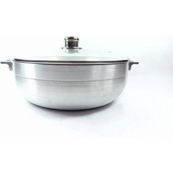 ANHXN Aluminum Heavy Gauge Caldero Dutch Oven With Glass Lid