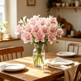 thumbnail image 6 of Doghiosgha 1 Pc Artificial Cymbidium Flowers, Faux Orchid Spray, Single Flower Stems for Wedding Home Garden Party Table Decor, 7.8x21.6 Inch, Pink, 6 of 6