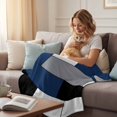 thumbnail image 4 of Navy Blue Black Grey Throw Blanket for Couch,Soft Lightweight Flannel Fleece Blanket,Modern Irregular Geometric Abstract Microfiber Plush All Season Decorative Blankets for Sofa Office Travel 40"x50", 4 of 9