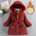 thumbnail image 2 of ZyeKqe Girls Mid-Long Winter Coat Sherpa Fleece Lined Hooded Puffer Jacket Zipper Thicken Warm Cute down Outwear, 2 of 4