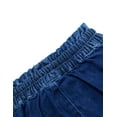 thumbnail image 4 of KIDSCOOL SPACE Kid Girl,Ruffled Elastic Waist Wide-Leg Denim Jeans Pants,Deep Blue,11-12 Years, 4 of 6