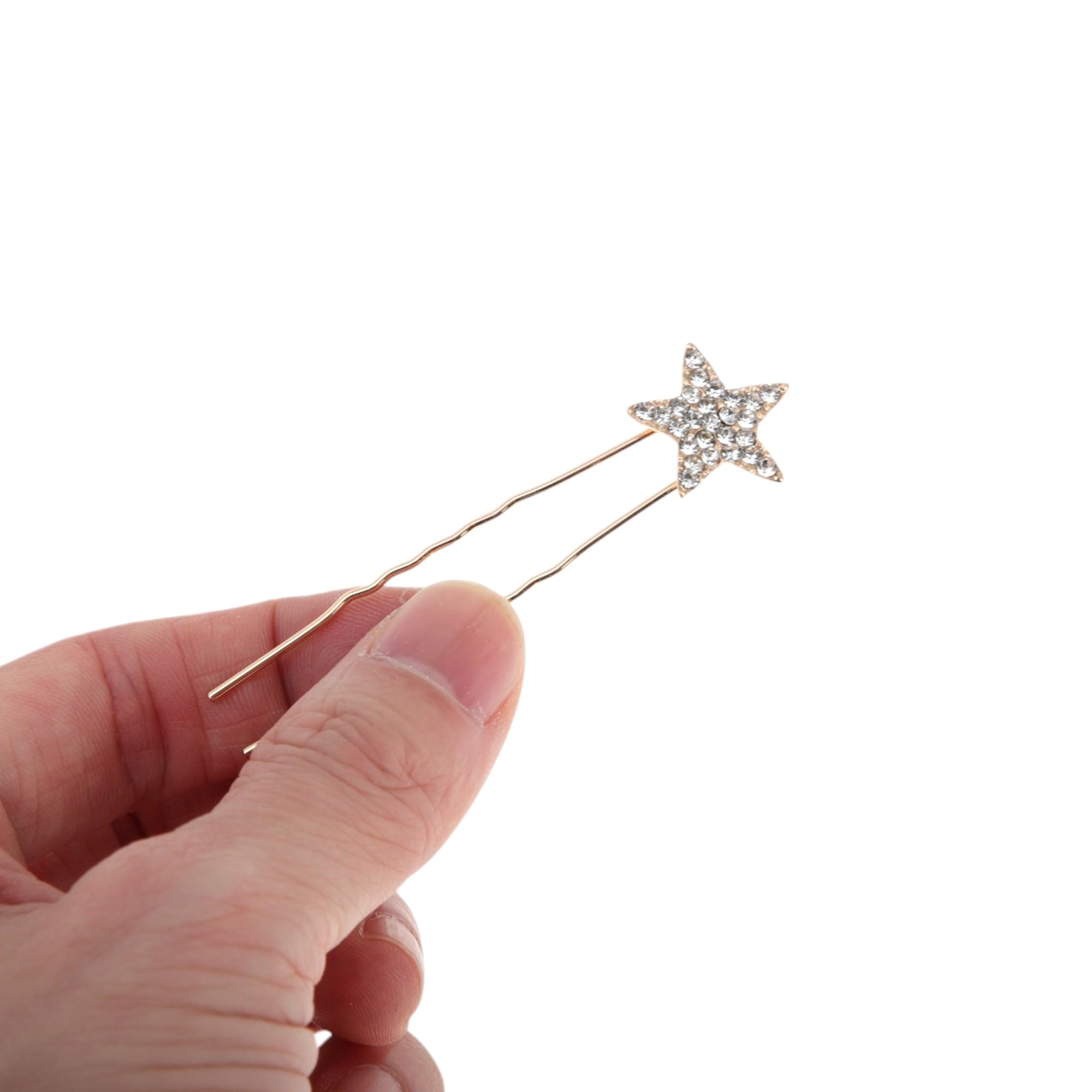 Unique Bargains Fashion Pentacle Hair Pins for Home 1 Pc Gold Tone