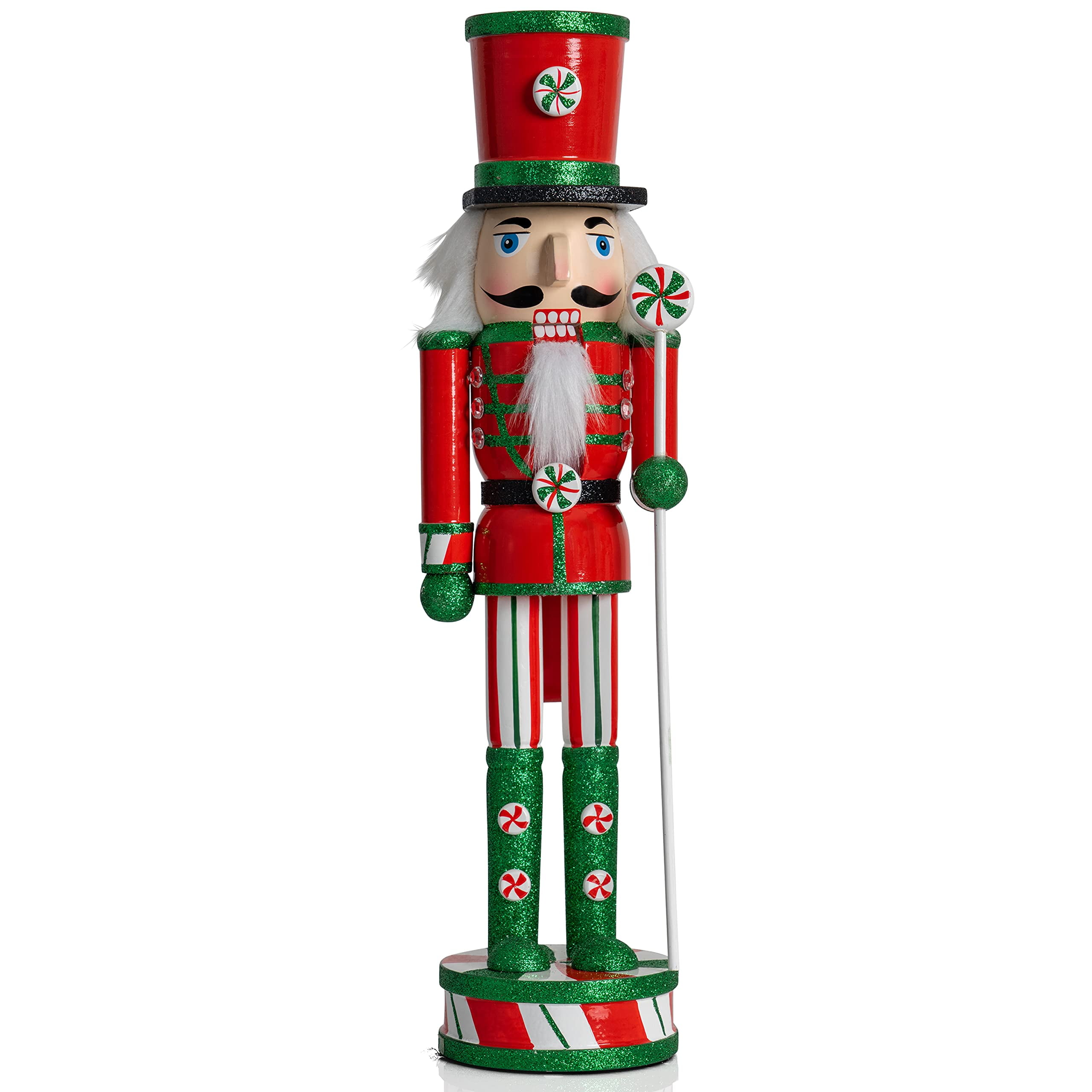 38cm Wooden Nutcracker 15＂Nutcracker Figurines Puppet Christmas Gift Collection Nut Crackers Wooden Toy Figure Wedding Party