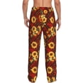 thumbnail image 3 of Daiia Red Plaid Sunflower Men's Sleep Pant with Pockets and Drawstring,Pajama Pants-Small, 3 of 9