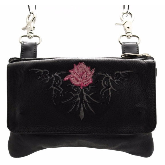 Crossbody Leather Pouch for Women Zipper Hip Belt Bag Clip-on Belt Purse Juzar Tapal Collection