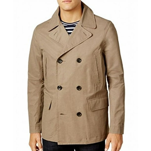 Tommy Hilfiger Mens Double Ted Pea Coat Fall Basic Beige Medium Com Tommy Hilfiger Mens Double Ted Pea, Tommy Hilfiger Peacoat Mens