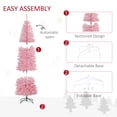 thumbnail image 5 of HOMCOM 7' Tall Unlit Slim Douglas Fir Artificial Christmas Tree, Pink, 5 of 9