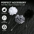 thumbnail image 7 of Uxcell 1-Pack Flower Boutonnieres Pin Camellia Flower Lapel Pins for Men Wedding Accessories/Prom [8.5cm, Black], 7 of 7