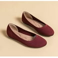 thumbnail image 2 of Women's Ballet Flat Shoes with Round Toe, Knit Slip-On Ballerina Walking Flats, Dress Shoes for Women, 2 of 11