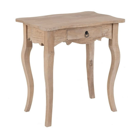 East at Main Amelia 1-Drawer Farmhouse Distressed Natural Mindi Wood End Table