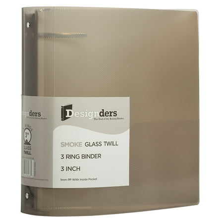 JAM Plastic 3 inch Binder  3 Metal Rings  Smoke Grey  1/Pack