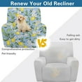 thumbnail image 4 of Xoenoiee Lemon Flower Print Recliner Sofa Slipcover Stretch Reclining Couch Covers Jacquard Recliner Couch Covers Furniture Protector Cover with Elastic Bottom, 4 of 7