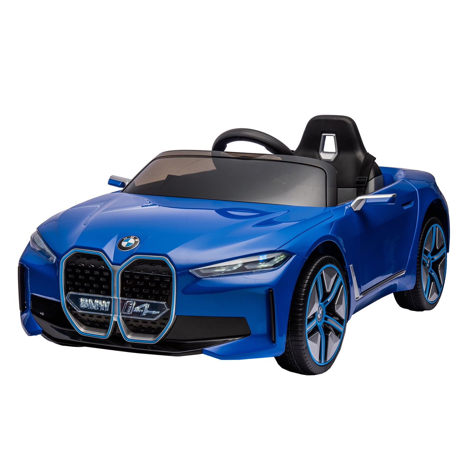 CIPACHO 12v Kids Ride On Car with 2.4G Parents Remote Control, Licensed BMW I4, Electric Car for Kids, 3 Speed Adjustable, Blue