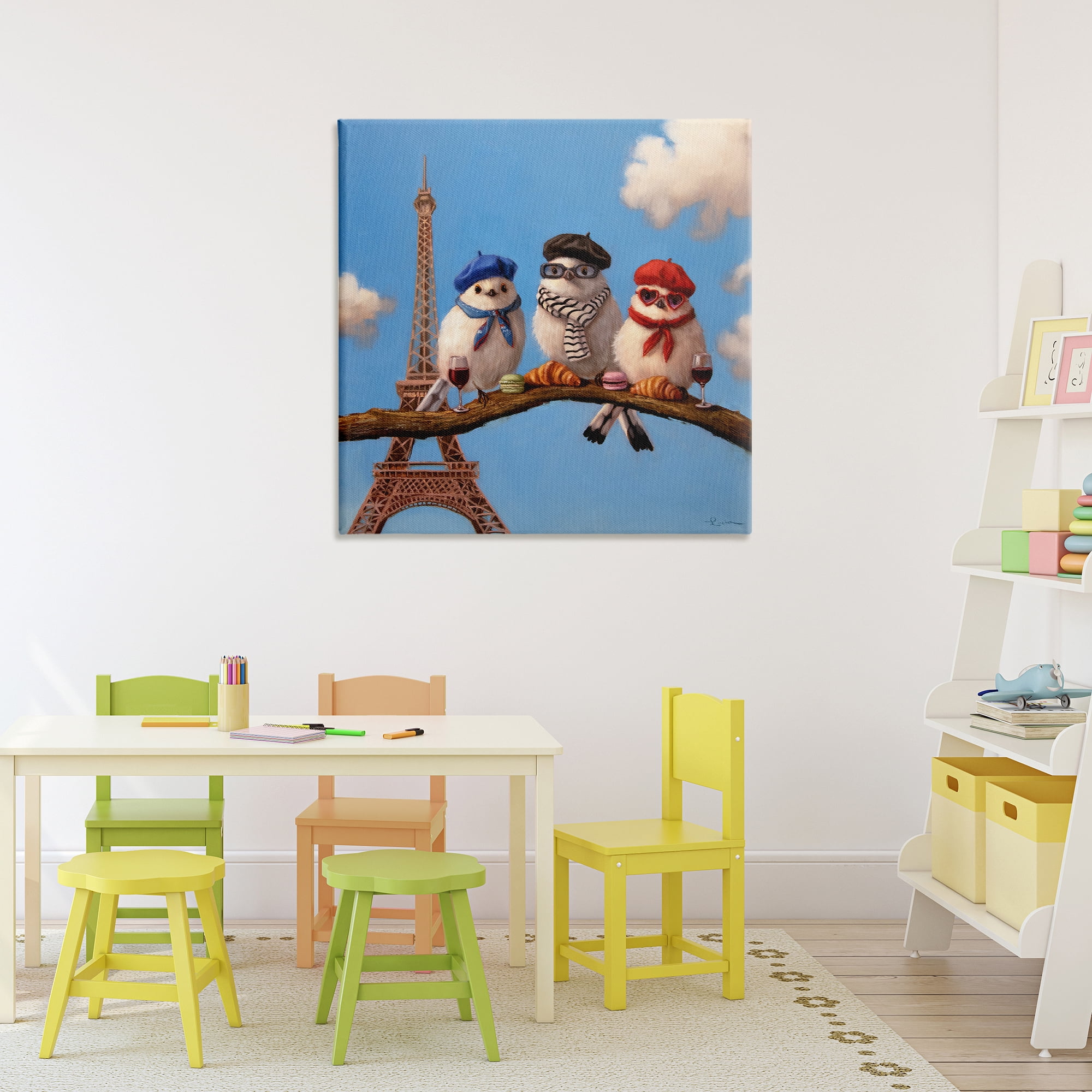 Stupell Industries Parisian Chic Birds in Paris Canvas Wall Art, design by Lucia Heffernan