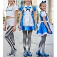 thumbnail image 4 of ToBeInStyle Girl's Striped Opaque Tights - Black/White - 4-6 Years, 4 of 7
