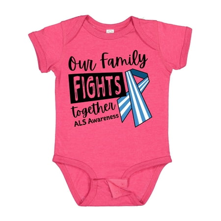 

Inktastic Our Family Fights Together ALS Awareness Gift Baby Boy or Baby Girl Bodysuit