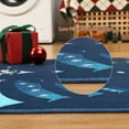 thumbnail image 2 of COZONY 8x10 Christmas Area Rug, Non-Slip Washable Low Pile Large Rug, Xmas Tree Pattern, Blue, Holiday Decor for Living Room & Bedroom, 2 of 6