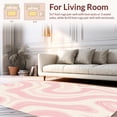 thumbnail image 2 of ODIKA 4'x6' Machine Washable Non-Slip Area Rug, Abstract Brushstroke Maze with Pastel Blush Accents High Traffic Rug, Pink, 393674, 2 of 7