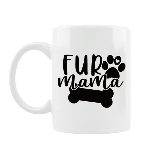 Fur Mama Pet Funny Ceramic Coffee Mug, Unique Tea Cup Present, Novelty Festival, and Holiday Birthday Gift for Women Mom