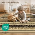 thumbnail image 4 of ODIKA 9'x12' Washable Area Rug Large Horizontal Para Stripe Asymmetric Contemporary Alfombras for Dining Room, Basement, Office, Non-Slip Chair-Friendly, 4 of 7