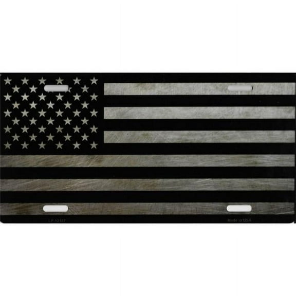 American Flag Metal License Plate