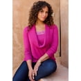 thumbnail image 2 of Roaman's Women's Plus Size Lightweight Cowl Neck Sweater With Lace Trim, 2 of 6