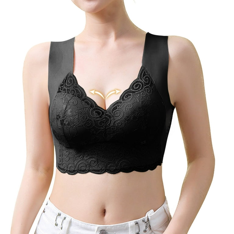 Eashery She Fit Sports Bras One Smooth U Wireless Bra, Seamless No-  Shapewear Bra, Pullover Bralette with No-Roll Underband and No-Dig Straps  Black