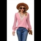 thumbnail image 2 of Blusa Informal de Larga con Volantes y Cuello en V para Mujer Rosa XL, 2 of 10