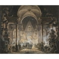 thumbnail image 2 of Louis Jean Desprez 17x15 Gold Ornate Wood Frame and Double Matted Museum Art Print Titled - The Tomb of Agamemnon (ca. 1787), 2 of 4