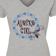 thumbnail image 4 of Inktastic Alaska Girl Forget-Me-Not Flower Women's V-Neck T-Shirt, 4 of 5