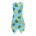 thumbnail image 2 of HELLHERO Banana Leaf Print Sleeveless Sundress for Beach Vacation Dating, Non Fade Pleated Summer Sleeveless Dress, 2 of 8