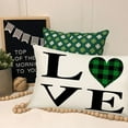 thumbnail image 3 of St Patrick‘s Day Love Clover Pillow Cover Green Black Buffalo Plaid Check Shamrocks Home Spring Holiday Farmhouse Decorative Throw Lumbar Pillow Covers 12x20 Inch Cushion Case, 3 of 6
