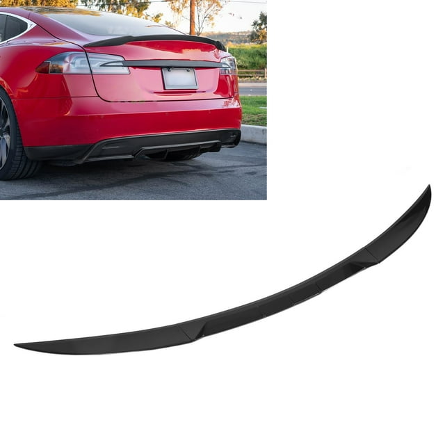 Rear Trunk Lid Wing Spoiler For Model 3, ABS Black Trunk Lid Spoiler Tail Trunk Lip Molding Trim For Model 3 2017 To 2023