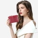thumbnail image 5 of Cartera para mujer de piel con bolsillo pequeño plegable con cremallera y tarjetero con ventana para identificación, 5 of 5