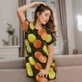 thumbnail image 3 of Naloa Orange Lemon Print Women Nightgowns,Womens Loungewear,Short Sleeve Sleepwear,Comfy Ladies Nightdress, 3 of 6