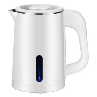 Dengmore 0.8L Small Electric Kettles Stainless Steel, Travel Mini Hot Water Boiler Heater, Auto Shut-Off & Boil-Dry Protection, 600W, White