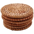 thumbnail image 4 of 24Pcs/ Drink Coasters Set for Kungfu Tea Accessories Round Tableware Placemat Dish Mat Rattan Weave Cup Mat 8cm, 4 of 7