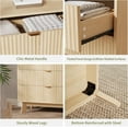 thumbnail image 3 of Fluted 3-Drawer Dresser - Mid-Century Modern Boho Storage Chest with Splayed Legs for Bedroom Natural, 3 of 7
